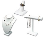 White Leatherette Jewelry Displays
