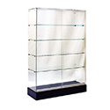 Frameless Display Case 48"L x 18"W x 72"H w/Sliding Doors & Adj. Shelves