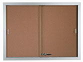 36"H x 48"W Enclosed Bulletin Board with Sliding Doors