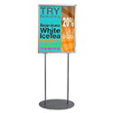 Deluxe 22″w x 28″h Oval Poster Display Stand – Double Sided - Silver