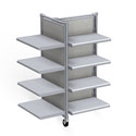Classic Style Low 3-Way Display Fixture w/Shelves - Brushed Silver