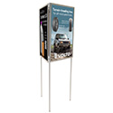 72" High 3-Sided Floor Standing Snap Frame Sign Holder - Holds  22″w x 28″h Sign - Silver