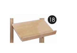 Wooden shelf clearance with lip