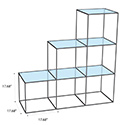 Display Cube System with Glass Shelves - Abstracta Model 975