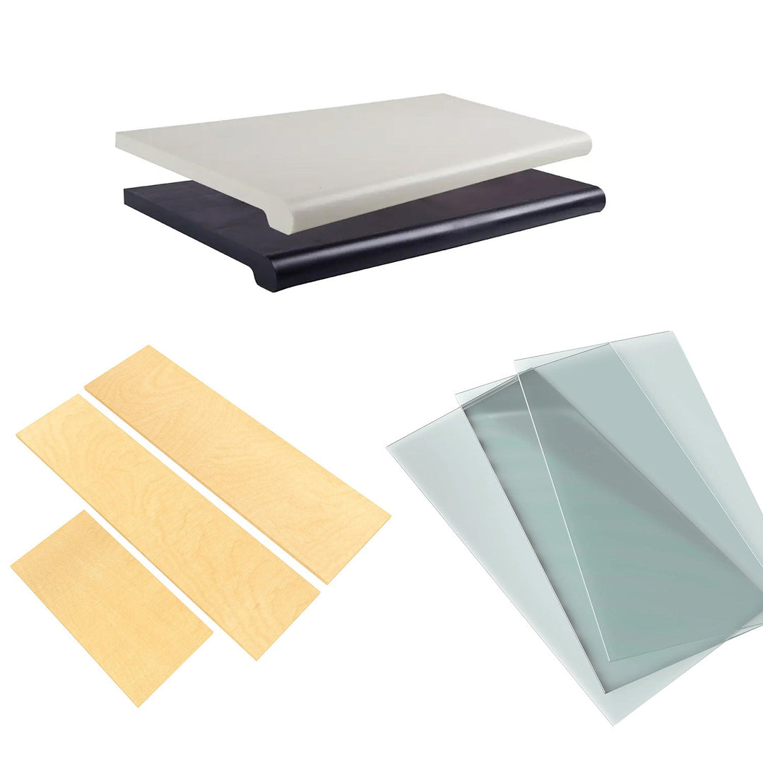 Wood, Glass & Bulllnose Shelves