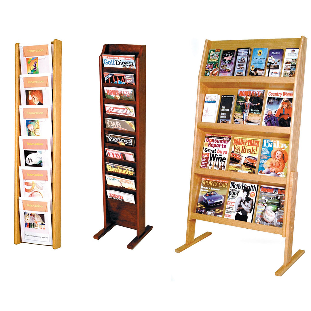 Wooden Brochure Holders - Floor & Wall