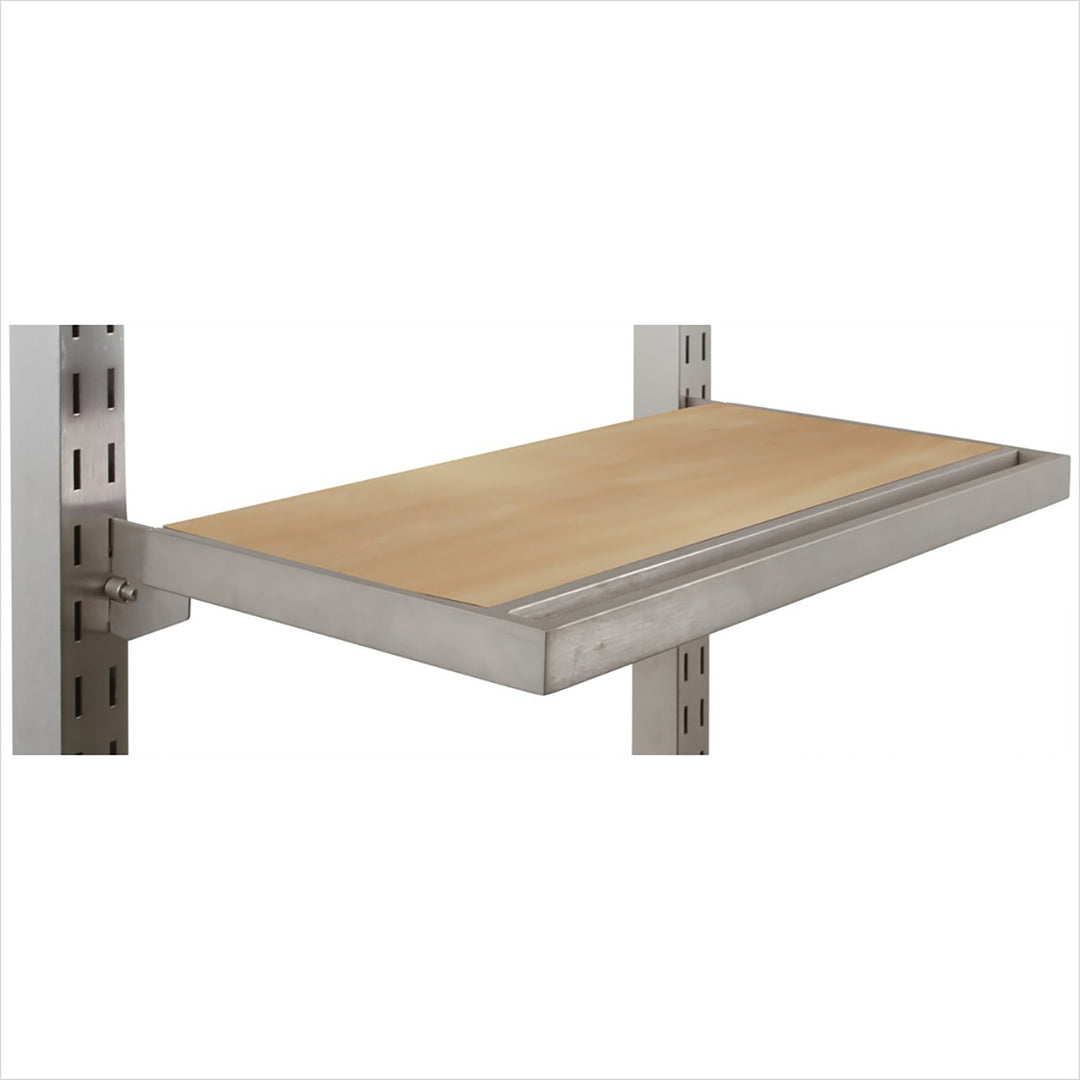 12"D x 24"W Wood Shelf w/Hangrail - Slotted System