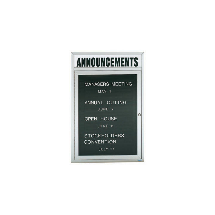 1 Door Enclosed Letter Board with Header - Indoor Usage