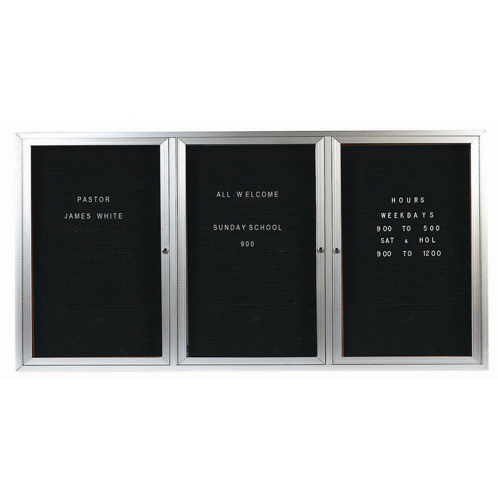 3 Door Enclosed Letter Board - Outdoor Usage