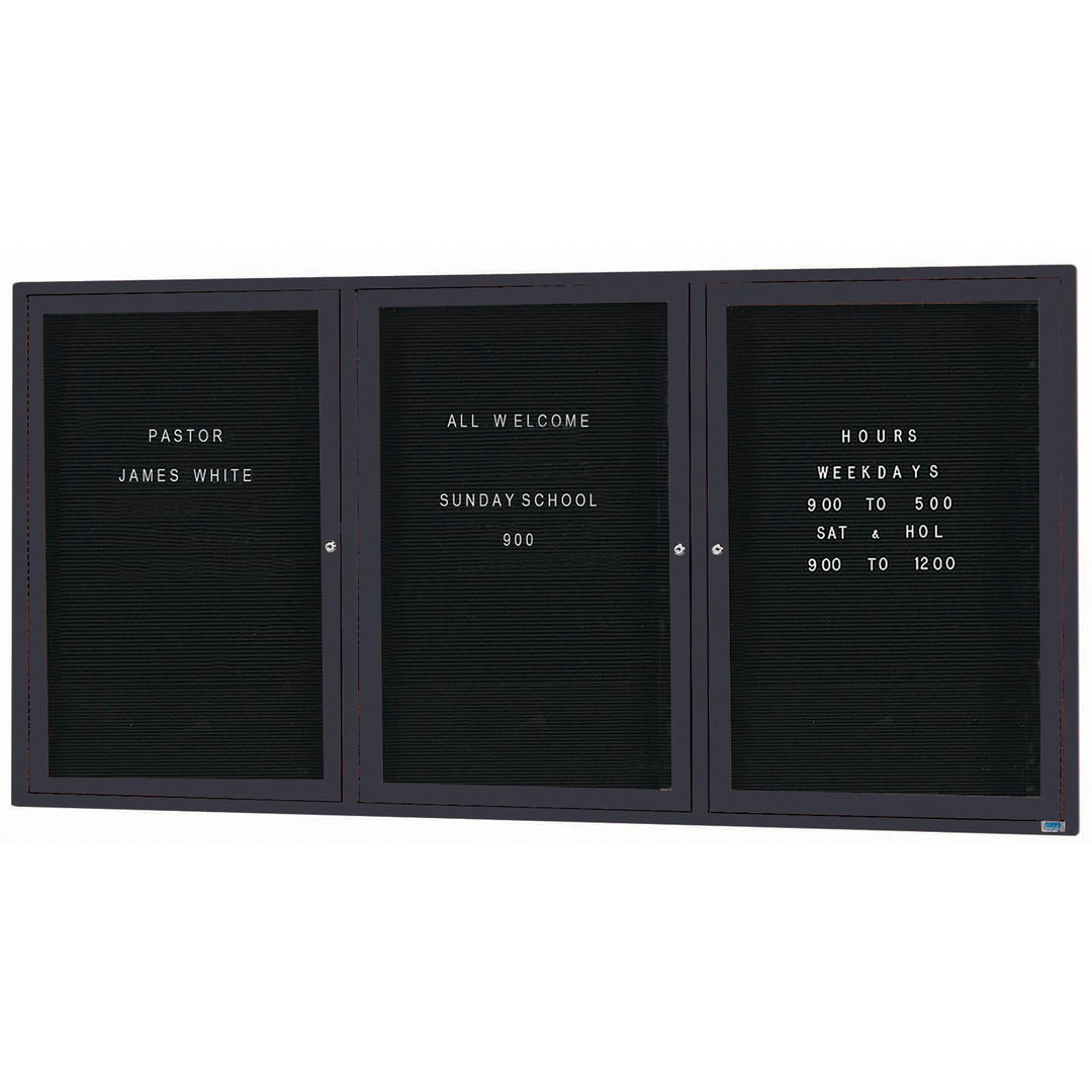 3 Door Enclosed Letter Board - Outdoor Usage