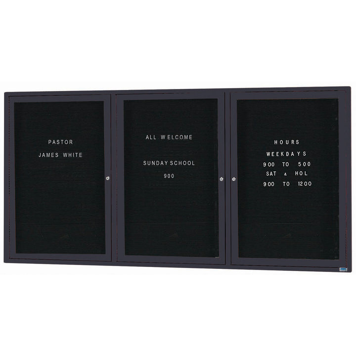 3 Door Enclosed Letter Board - Outdoor Usage
