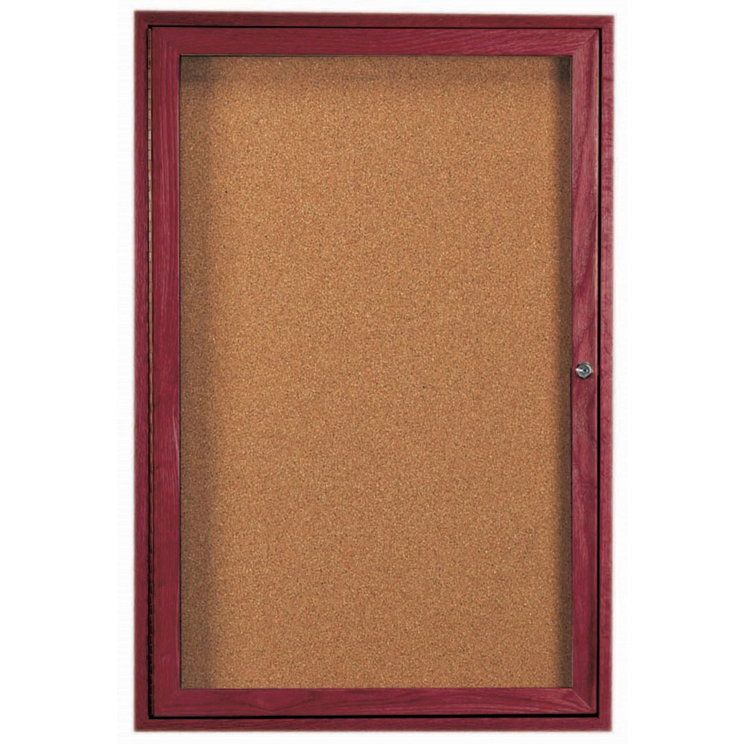1 Door Wood frame Enclosed Bulletin Board - Indoor Usage