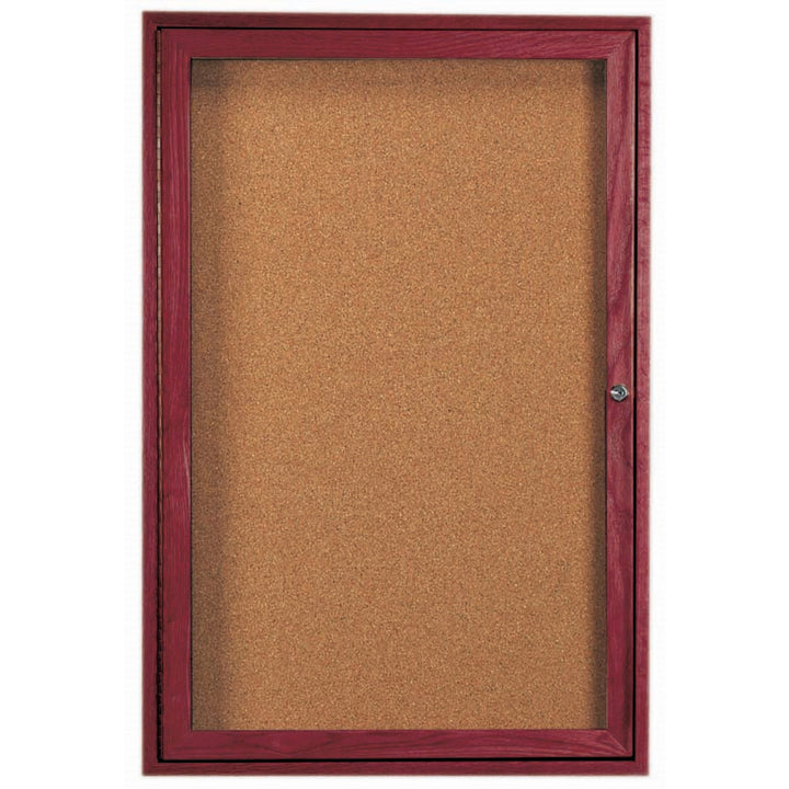 1 Door Wood frame Enclosed Bulletin Board - Indoor Usage