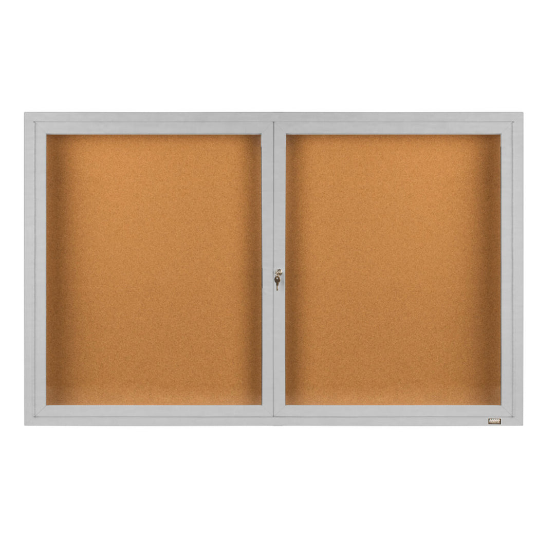 2 Door Enclosed Bulletin Board - Indoor Usage