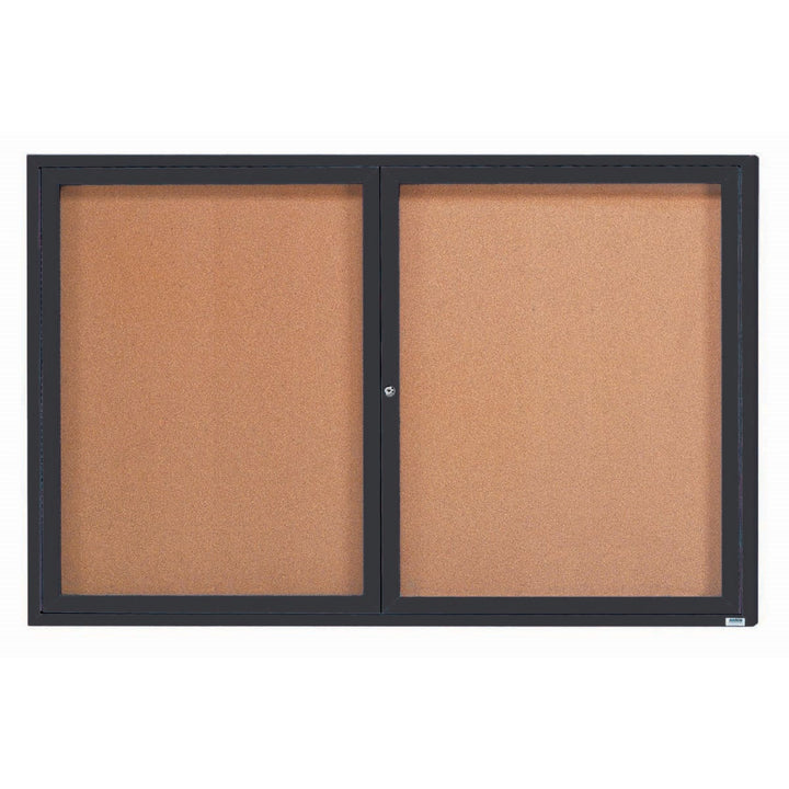 2 Door Enclosed Bulletin Board - Indoor Usage