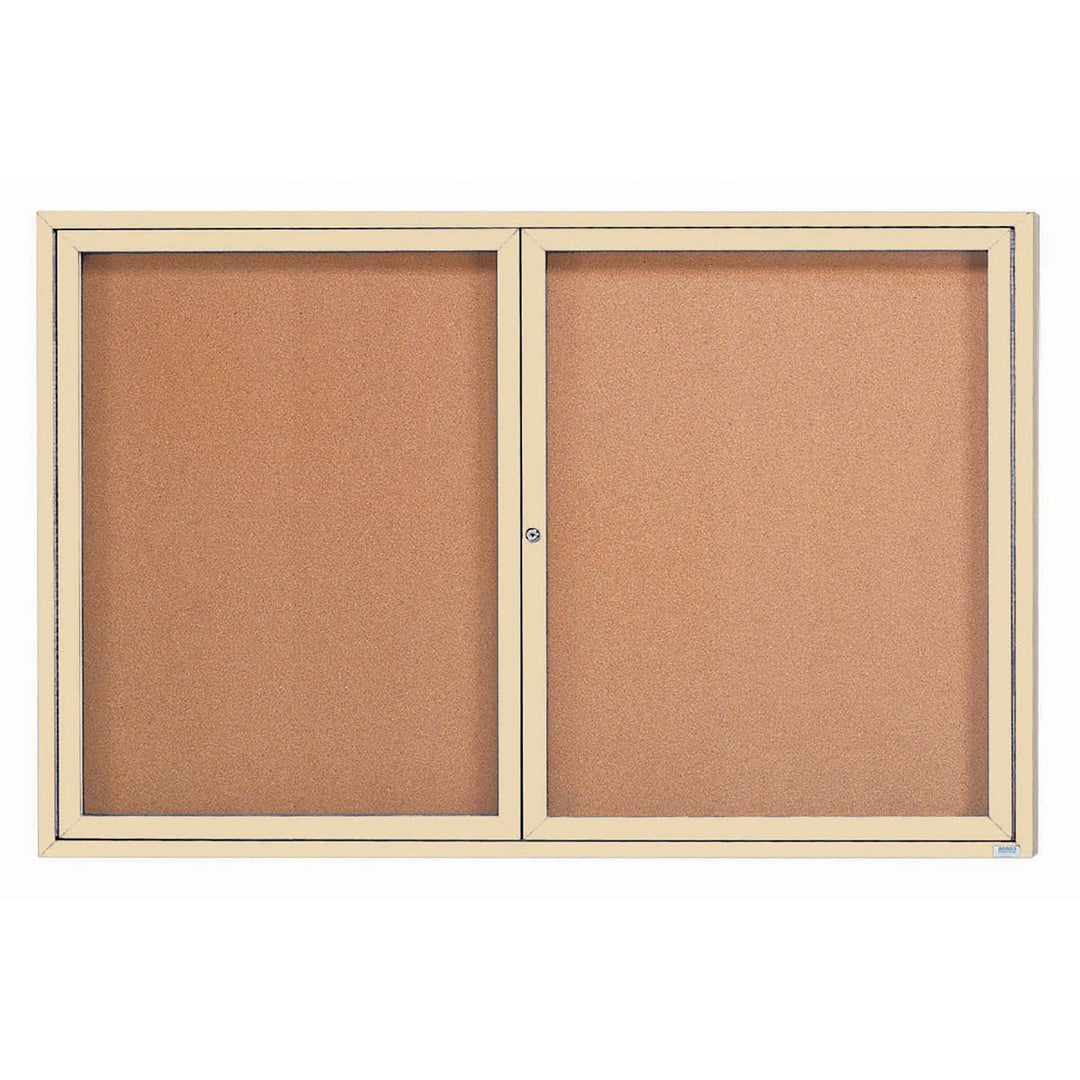 2 Door Enclosed Bulletin Board - Indoor Usage