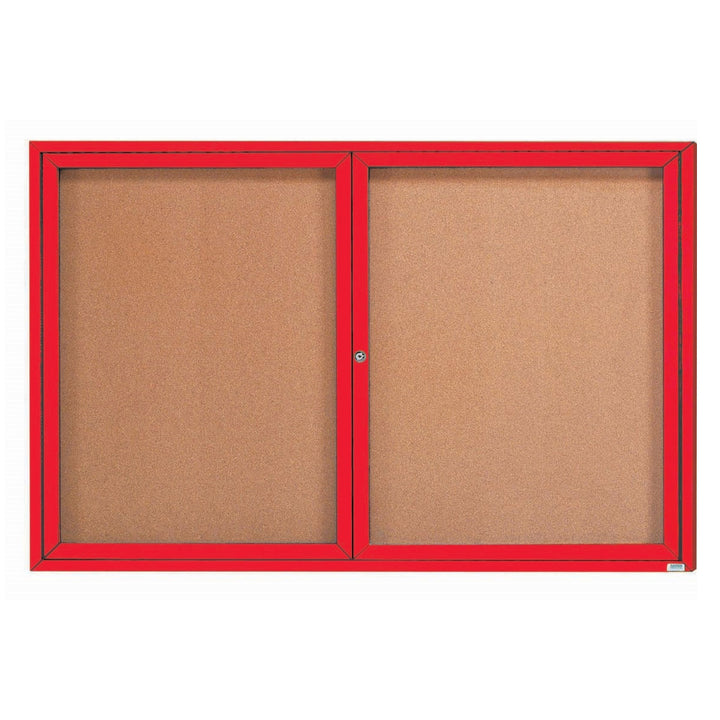 2 Door Enclosed Bulletin Board - Indoor Usage