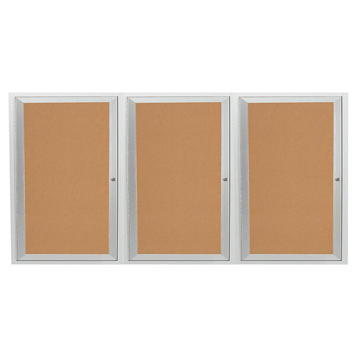3 Door Enclosed Bulletin Board - Indoor Usage