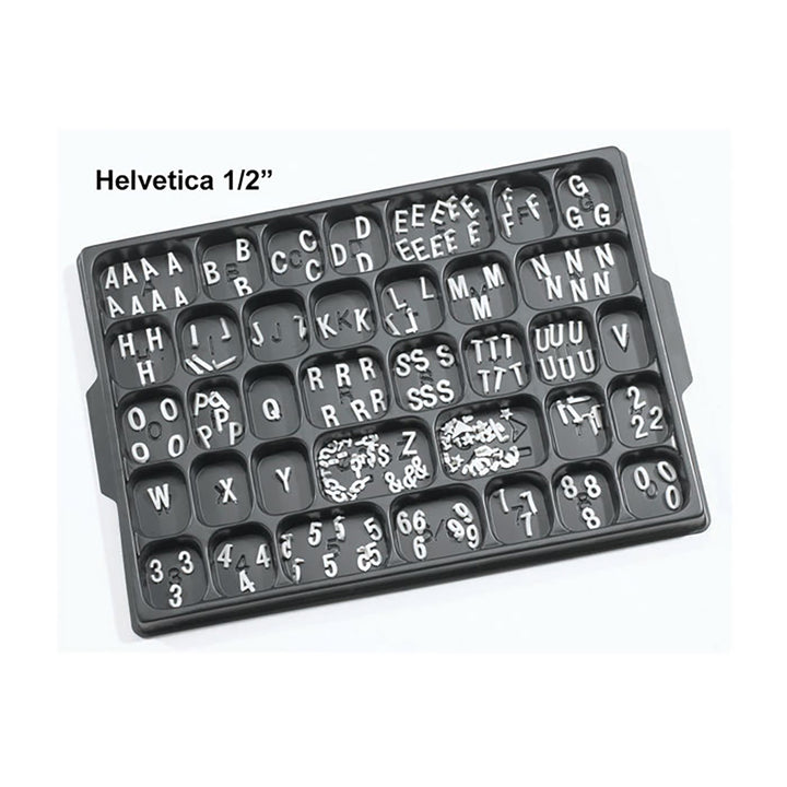 1/2" Helvetica White Character Set