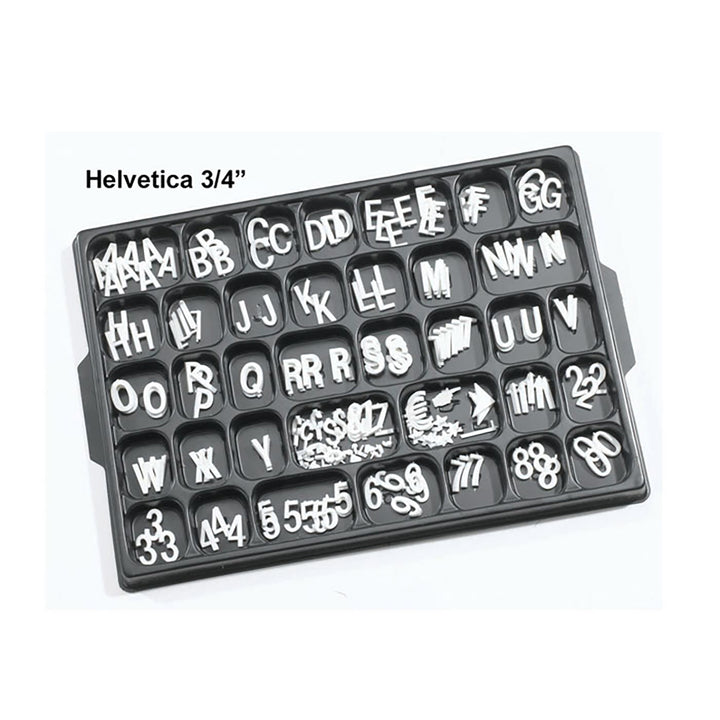 3/4" Helvetica White Character Set