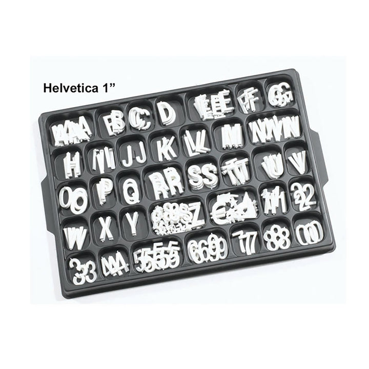 1" Helvetica White Character Set