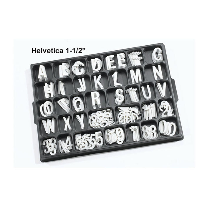 1 1/2" Helvetica White Character Set