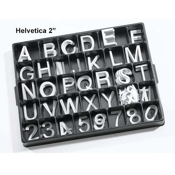 2" Helvetica White Character Set