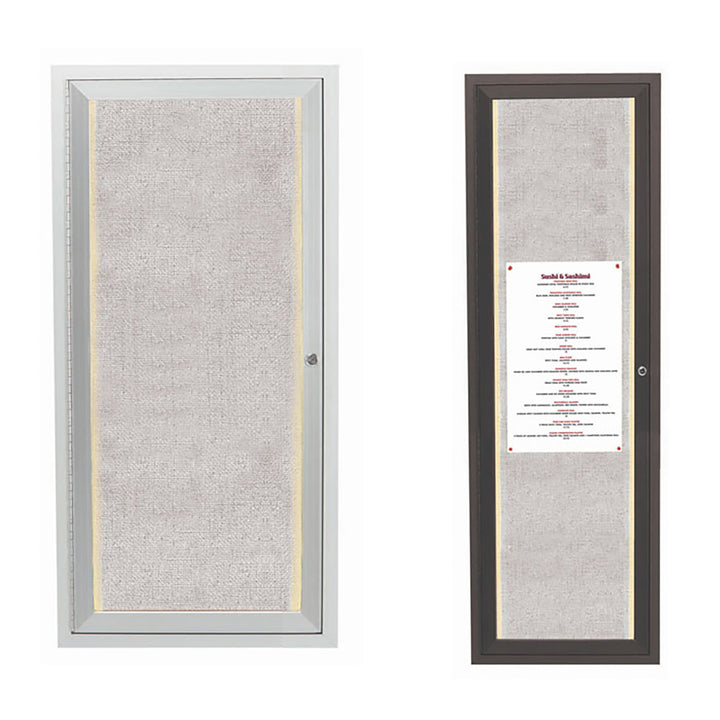 1 Door Enclosed Bulletin Board - Indoor/Outdoor Usage - w/LED Lighting