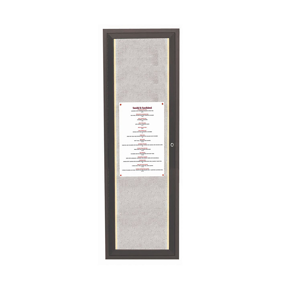 1 Door Enclosed Bulletin Board - Indoor/Outdoor Usage - w/LED Lighting