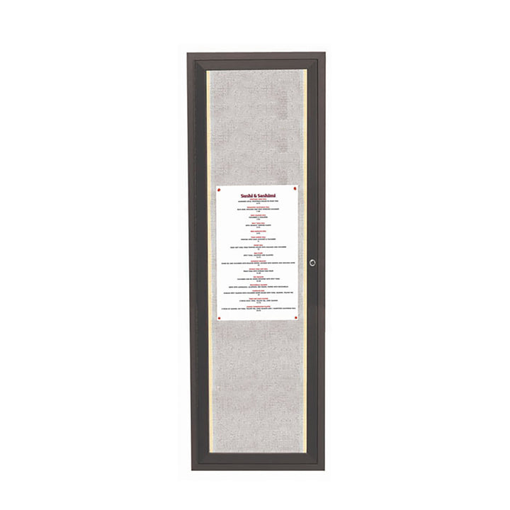 1 Door Enclosed Bulletin Board - Indoor/Outdoor Usage - w/LED Lighting