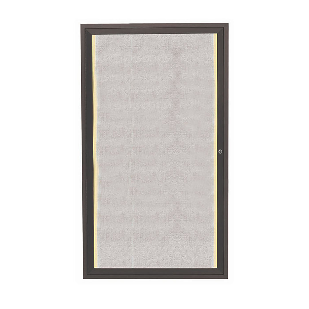 1 Door Enclosed Bulletin Board - Indoor/Outdoor Usage - w/LED Lighting
