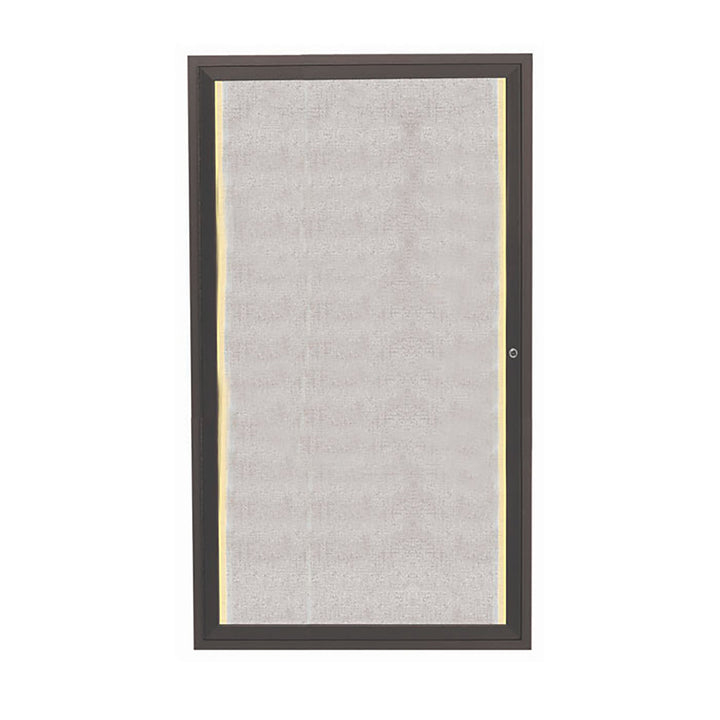 1 Door Enclosed Bulletin Board - Indoor/Outdoor Usage - w/LED Lighting