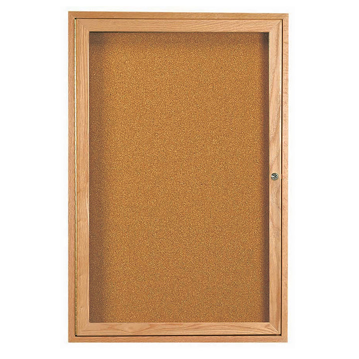 1 Door Wood frame Enclosed Bulletin Board - Indoor Usage