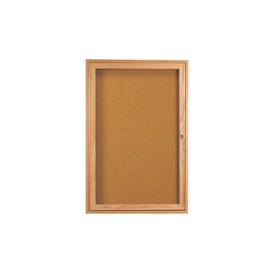 1 Door Wood frame Enclosed Bulletin Board - Indoor Usage