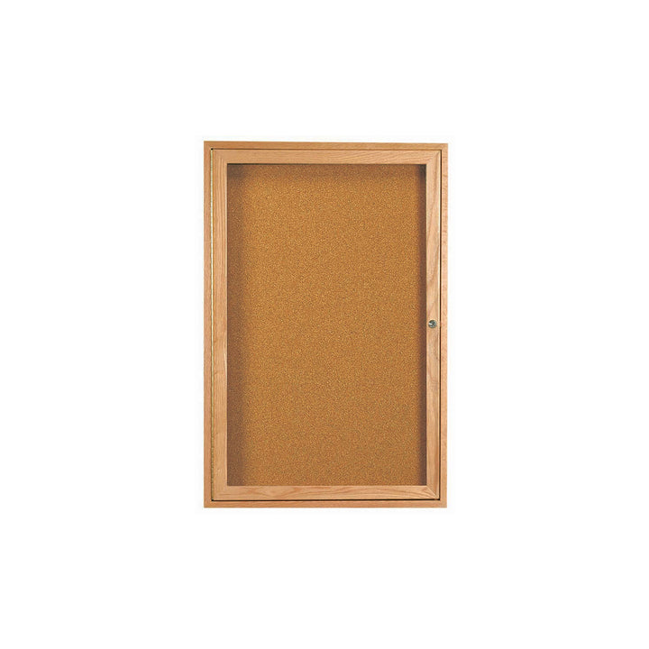 1 Door Wood frame Enclosed Bulletin Board - Indoor Usage