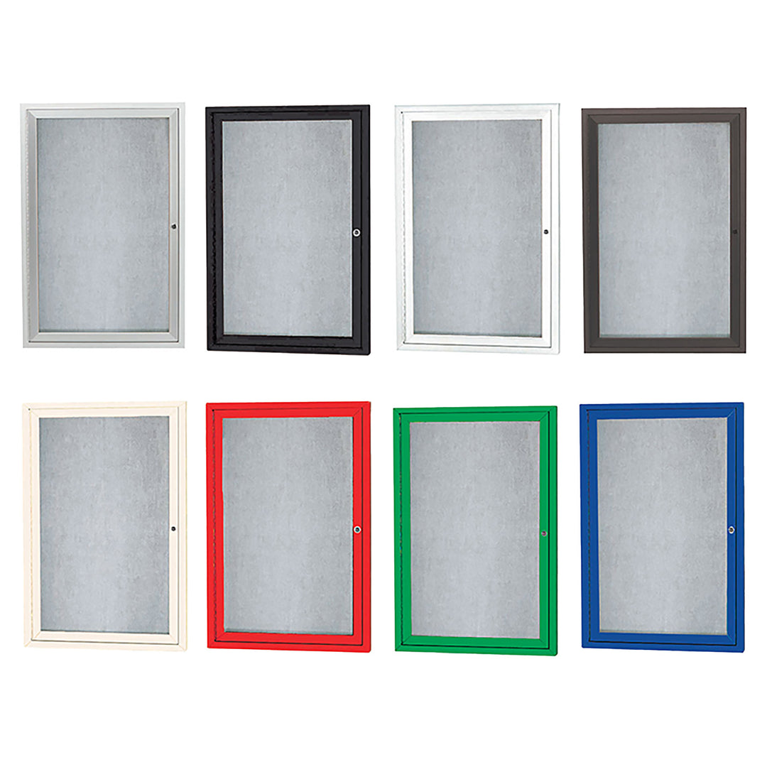 1 Door Enclosed Bulletin Board - Illuminated Outdoor Usage