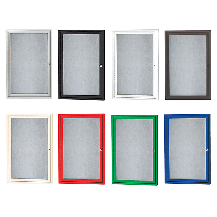 1 Door Enclosed Bulletin Board - Illuminated Outdoor Usage