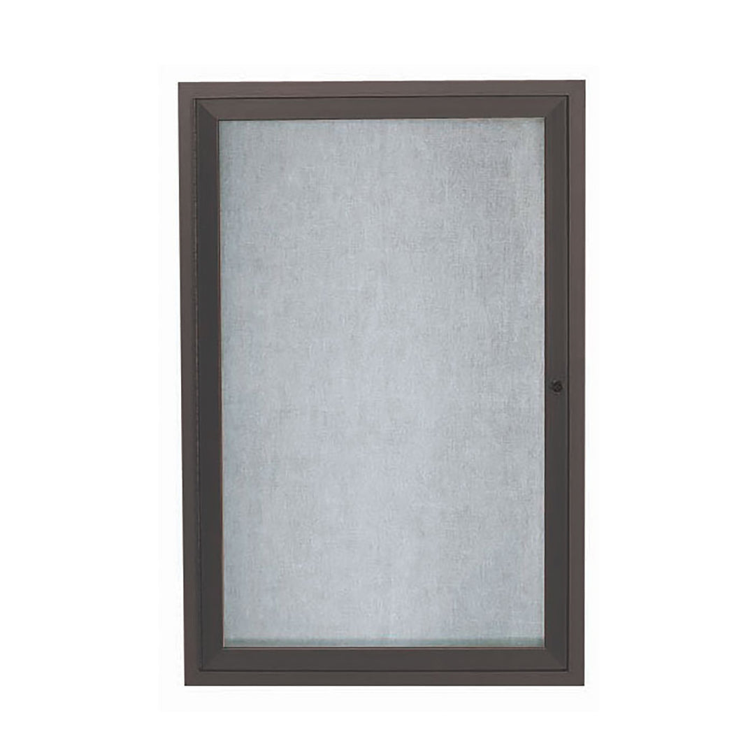 1 Door Enclosed Bulletin Board - Illuminated Outdoor Usage