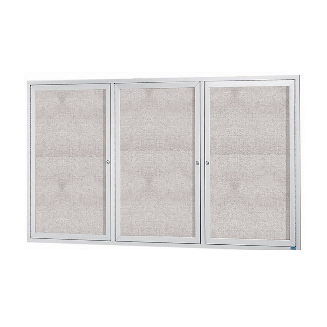 3 Door Enclosed Bulletin Board - Illuminated Outdoor Usage