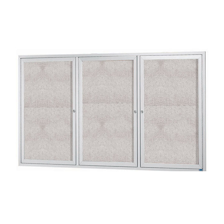 3 Door Enclosed Bulletin Board - Illuminated Outdoor Usage