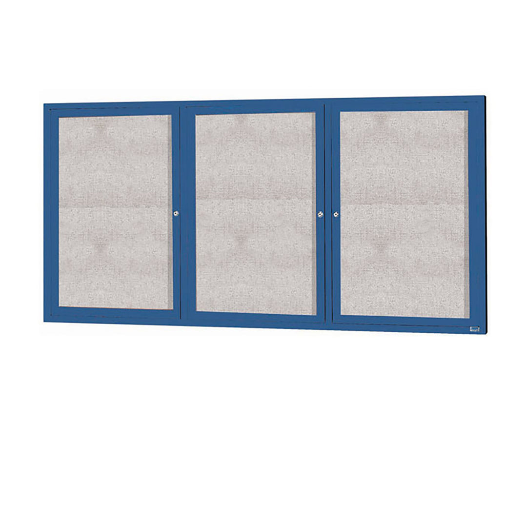 3 Door Enclosed Bulletin Board - Illuminated Outdoor Usage