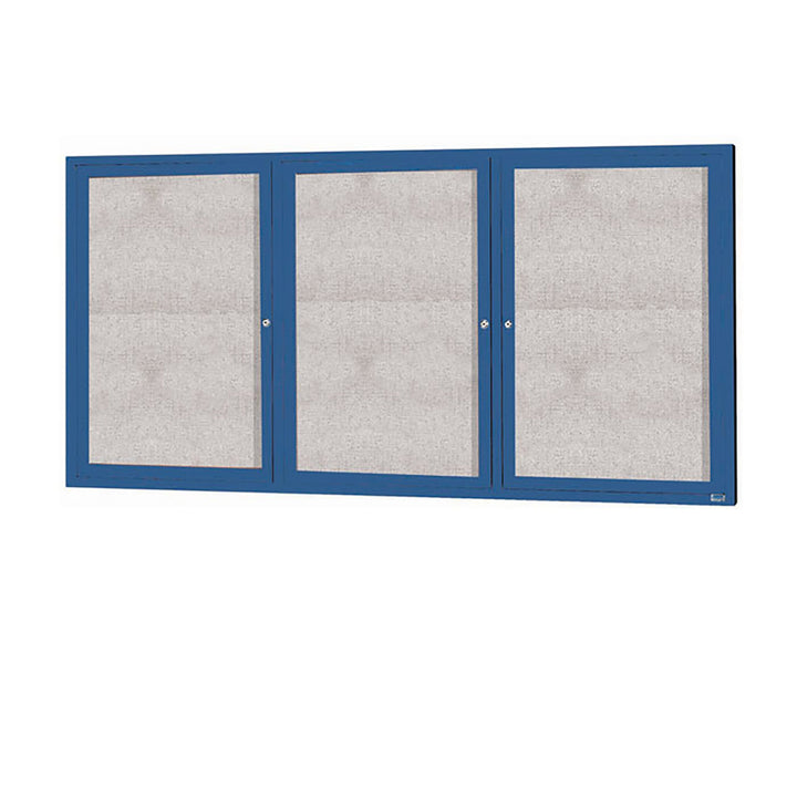 3 Door Enclosed Bulletin Board - Illuminated Outdoor Usage