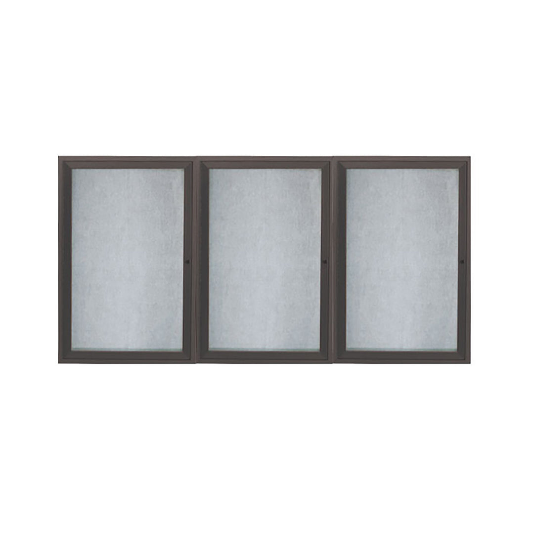 3 Door Enclosed Bulletin Board - Illuminated Outdoor Usage