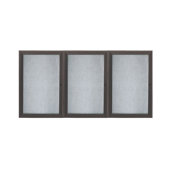 3 Door Enclosed Bulletin Board - Illuminated Outdoor Usage