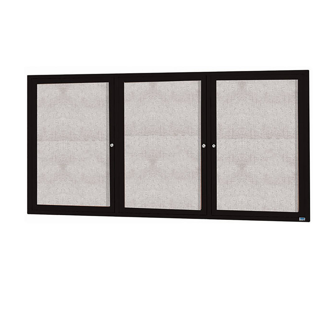 3 Door Enclosed Bulletin Board - Illuminated Outdoor Usage