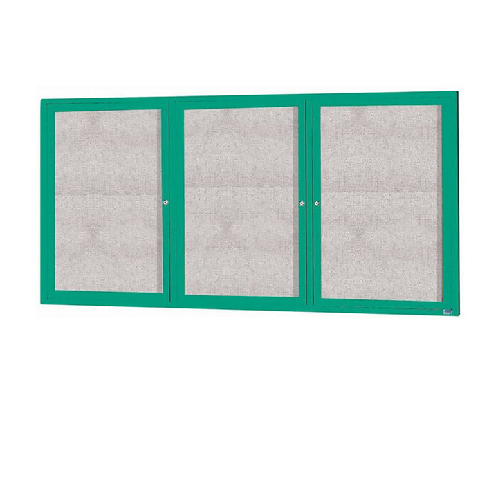 3 Door Enclosed Bulletin Board - Illuminated Outdoor Usage
