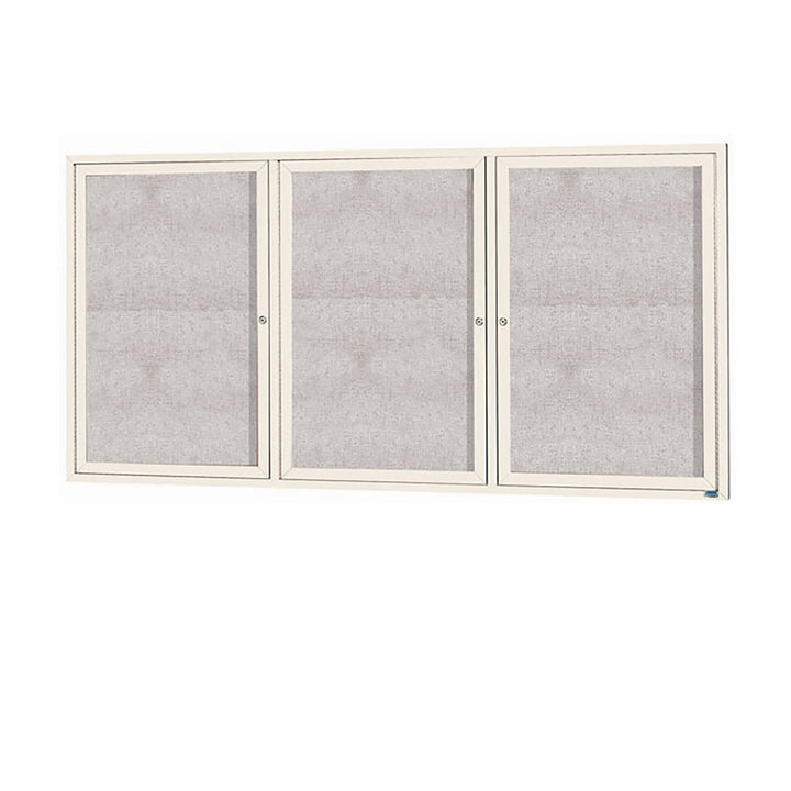3 Door Enclosed Bulletin Board - Illuminated Outdoor Usage