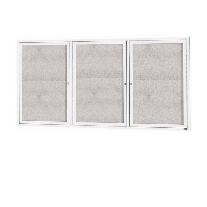 3 Door Enclosed Bulletin Board - Illuminated Outdoor Usage
