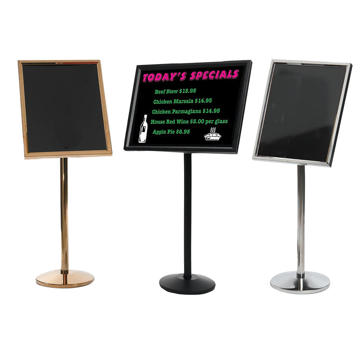 Menu & Poster Display Stand with Neon Markerboard 20"H x 24"W