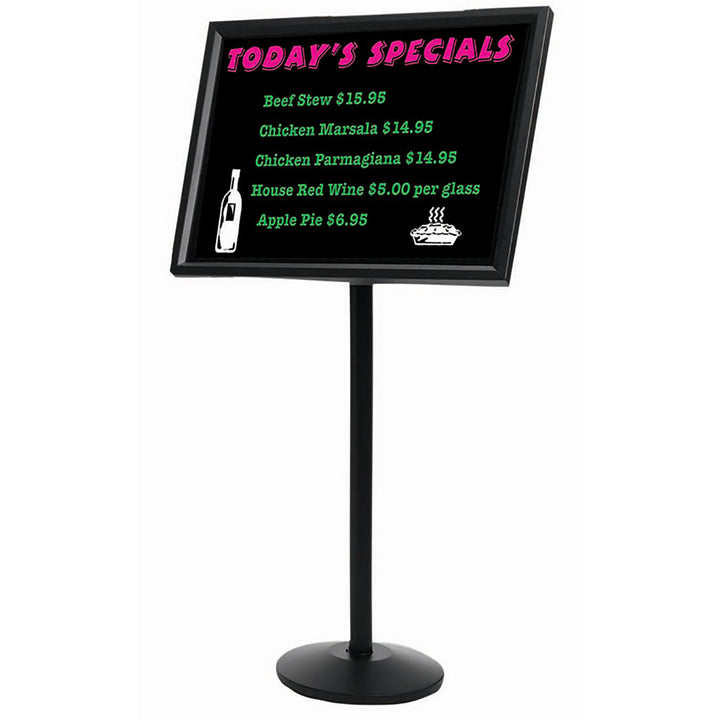 Menu & Poster Display Stand with Neon Markerboard 20"H x 24"W